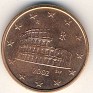Euro - 5 Euro Cent - Italy - 2002 - Cobre Chapado en Acero - KM# 212 - Obv: Colosseum Rev: Value and globe - 0